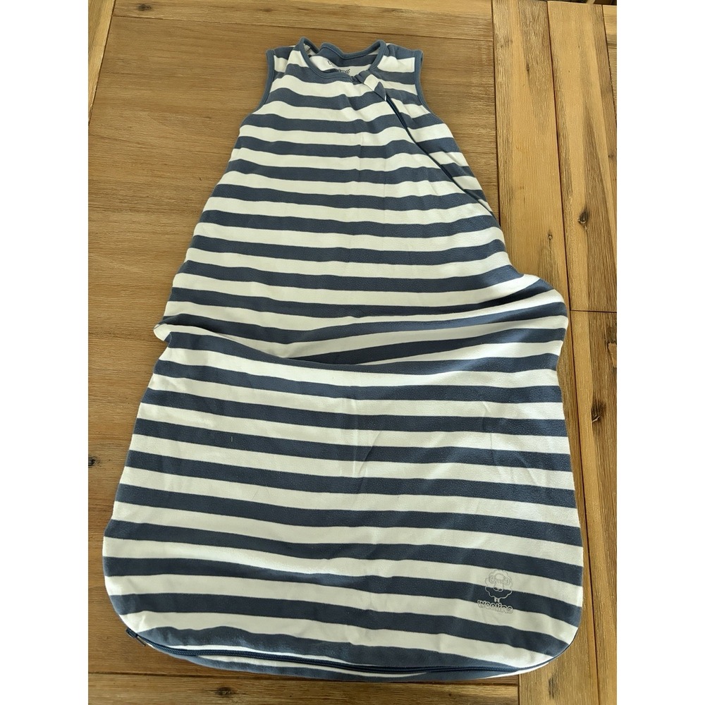 Woolino Baby Sleep Bag 18-36M Ecolino Full Zip Sleep Sack Striped Nautical - Picture 3 of 5